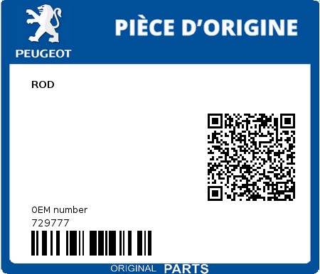 Product image: Peugeot - 729777 - ROD  0