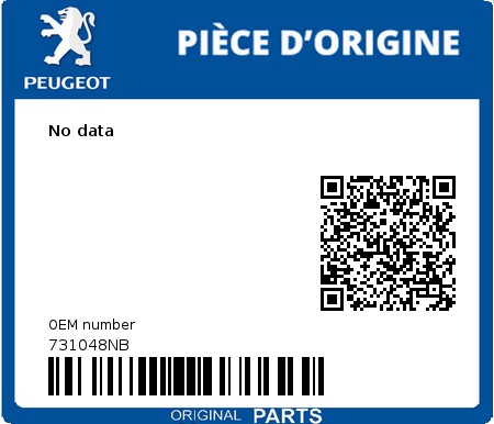Product image: Peugeot - 731048NB - No data  0