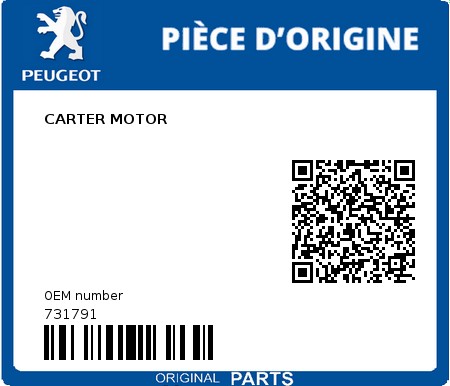 Product image: Peugeot - 731791 - CARTER MOTOR  0