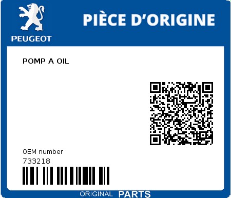 Product image: Peugeot - 733218 - POMP A OIL  0