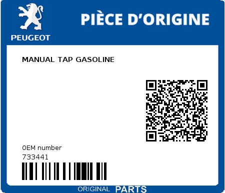 Product image: Peugeot - 733441 - MANUAL TAP GASOLINE  0