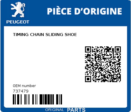 Product image: Peugeot - 737479 - TIMING CHAIN SLIDING SHOE  0