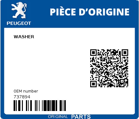 Product image: Peugeot - 737894 - WASHER  0