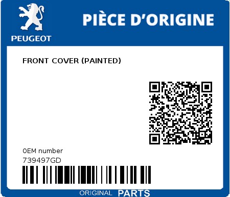 Product image: Peugeot - 739497GD - FRONT COVER (PAINTED)  0