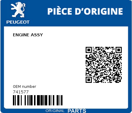 Product image: Peugeot - 741577 - ENGINE ASSY  0