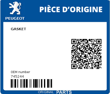 Product image: Peugeot - 745244 - GASKET 