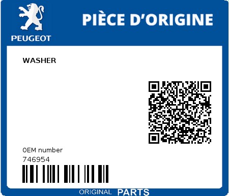 Product image: Peugeot - 746954 - WASHER  0