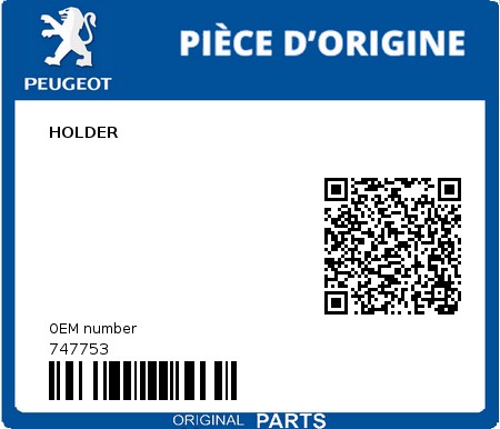 Product image: Peugeot - 747753 - BEFESTIGUNGS  0