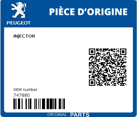 Product image: Peugeot - 747880 - INJECTOR  0