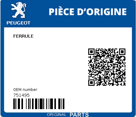 Product image: Peugeot - 751495 - FERRULE  0