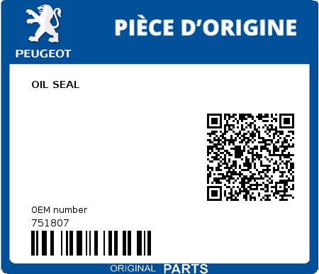 Product image: Peugeot - 751807 - OIL SEAL  0