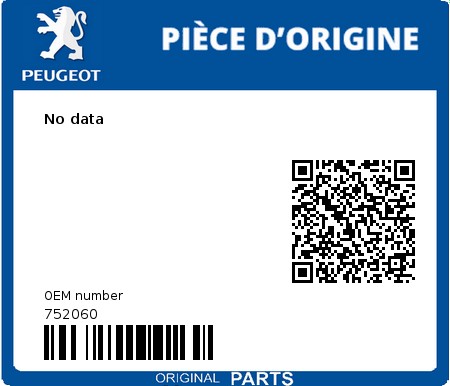 Product image: Peugeot - 752060 - No data  0