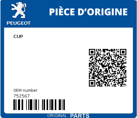 Product image: Peugeot - 752567 - ABDECKUNG ORANGE  0
