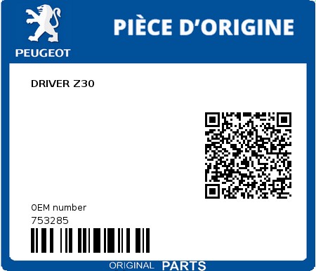 Product image: Peugeot - 753285 - DRIVER Z30  0