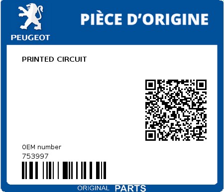 Product image: Peugeot - 753997 - PRINTED CIRCUIT  0