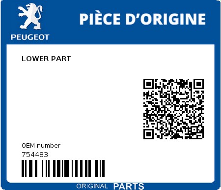 Product image: Peugeot - 754483 - LOWER PART  0