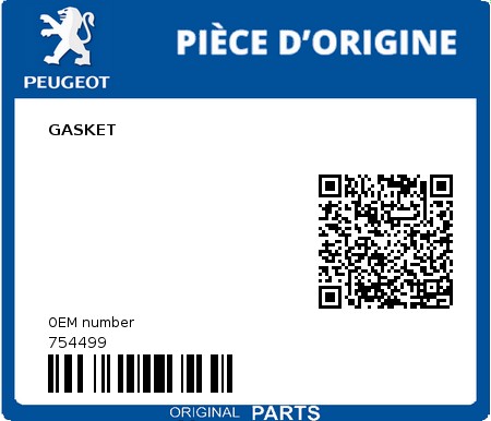 Product image: Peugeot - 754499 - GASKET  0