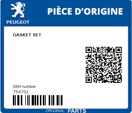 Product image: Peugeot - 754702 - GASKET SET  0