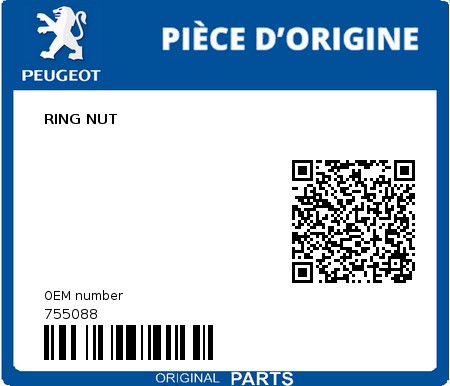 Product image: Peugeot - 755088 - RING NUT  0