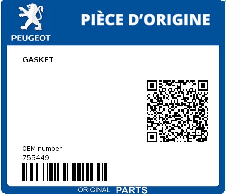 Product image: Peugeot - 755449 - GASKET  0