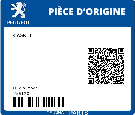 Product image: Peugeot - 756120 - GASKET  0