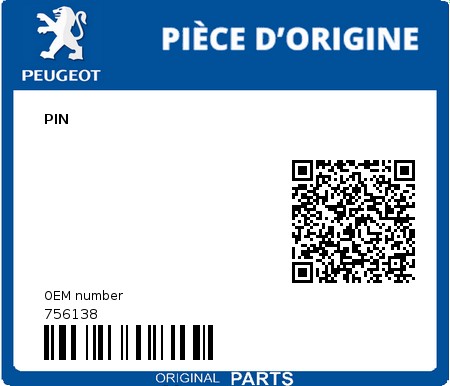 Product image: Peugeot - 756138 - PIN  0