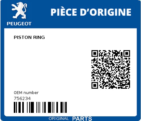 Product image: Peugeot - 756234 - PISTON RING  0