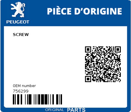 Product image: Peugeot - 756299 - SCREW  0