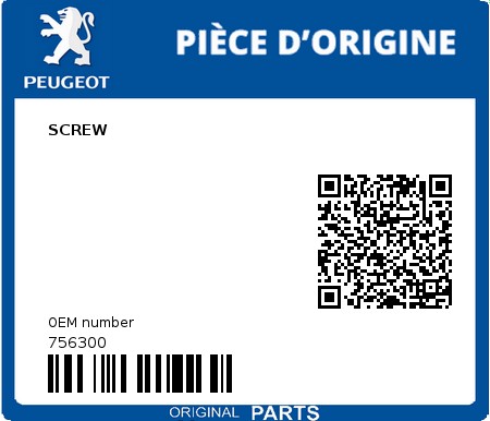 Product image: Peugeot - 756300 - SCREW  0