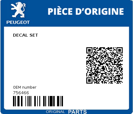 Product image: Peugeot - 756466 - DECAL SET  0