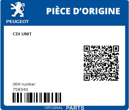 Product image: Peugeot - 758340 - CDI UNIT  0