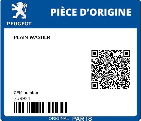 Product image: Peugeot - 759921 - PLAIN WASHER  0