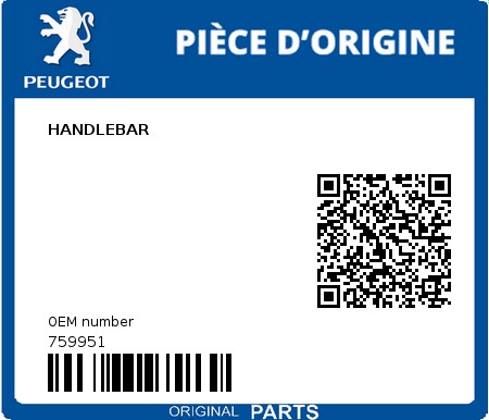Product image: Peugeot - 759951 - HANDLEBAR  0