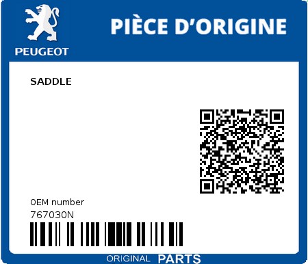 Product image: Peugeot - 767030N - SADDLE  0