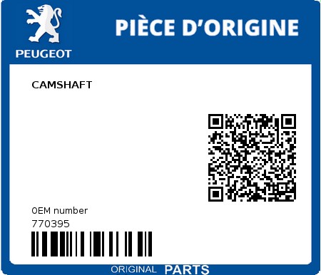 Product image: Peugeot - 770395 - CAMSHAFT  0