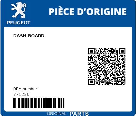 Product image: Peugeot - 771220 - DASH-BOARD  0