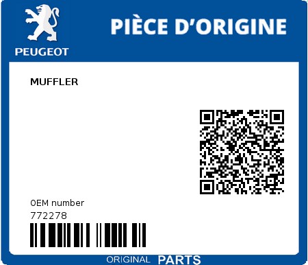 Product image: Peugeot - 772278 - MUFFLER  0