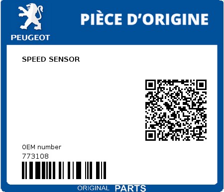 Product image: Peugeot - 773108 - SPEED SENSOR  0