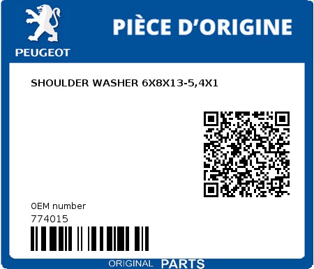 Product image: Peugeot - 774015 - SHOULDER WASHER 6X8X13-5,4X1  0