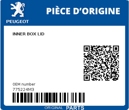 Product image: Peugeot - 775224M3 - INNER BOX LID  0