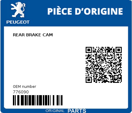 Product image: Peugeot - 776090 - REAR BRAKE CAM  0