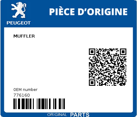 Product image: Peugeot - 776160 - MUFFLER  0