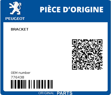 Product image: Peugeot - 776438 - BRACKET  0