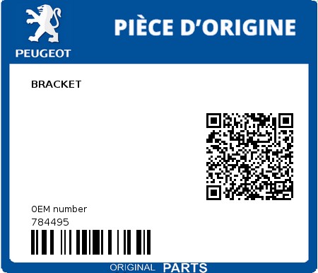 Product image: Peugeot - 784495 - BRACKET  0