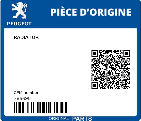 Product image: Peugeot - 786690 - RADIATOR  0