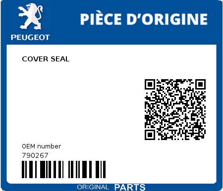 Product image: Peugeot - 790267 - COVER SEAL  0