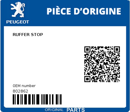 Product image: Peugeot - 802862 - RUFFER STOP  0