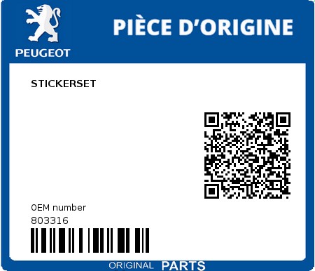 Product image: Peugeot - 803316 - DEKOR SET  0