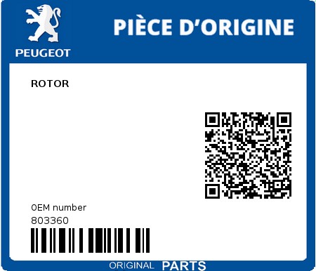 Product image: Peugeot - 803360 - ROTOR  0