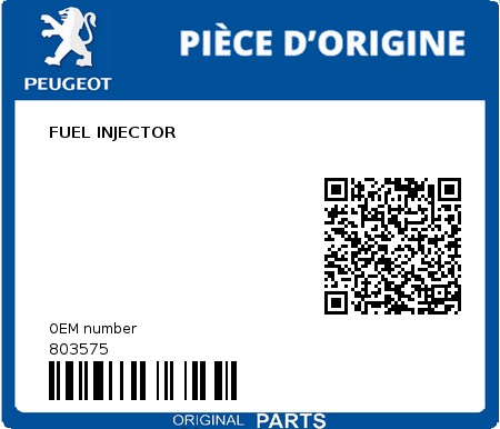 Product image: Peugeot - 803575 - FUEL INJECTOR  0